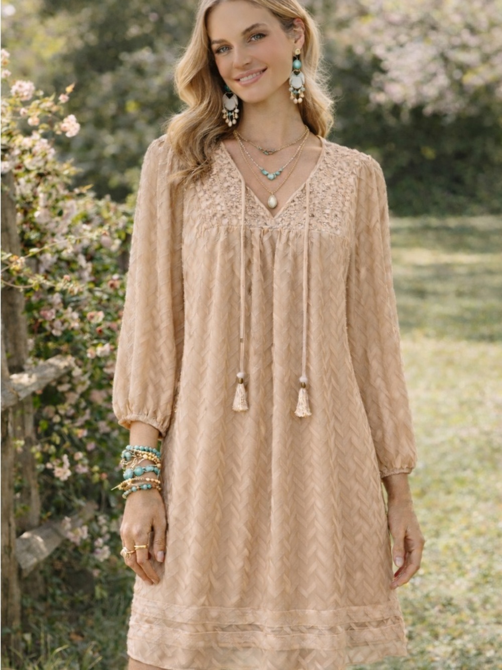 Anthropologie One September Anwen Peasant Dress|  Boho | Intricate Detail Medium